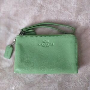 Coach Green Leather Wristlet